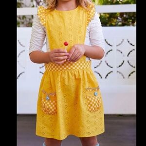 Matilda Jane Girl's Brilliant Yellow Ruffled Tiered Sundress Size 4